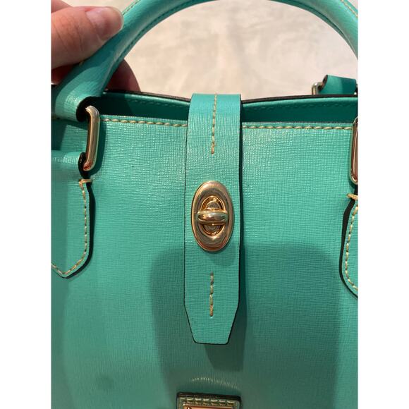 NEW DOONEY & BOURKE Saffiano Leather Top Handle Satchel Bag Top Handle Mint - Picture 7 of 16